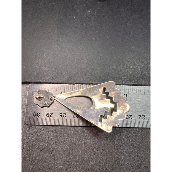 Vintage Navajo Joe Delgarito Sterling Silver Lapis Coral Turquoise Earrings - Picture 15 of 16